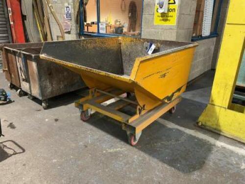 WHITNEY Mobile and Fork Entry Tipping Skip; Dimensions: 1,200mm x 1,200mm x 600mm(D)