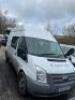 FORD Transit 125 T350 RWD High Roof Crew Cab Van; Registration: EK14 KPT; Capacity: 2198cc Diesel; Odometer Reading: 111,750; Date of Reg: 29th March 2014; MOT Expires: 16 June 2022. Note: We have been Notified that this Vehicle is Blowing Smoke and that 