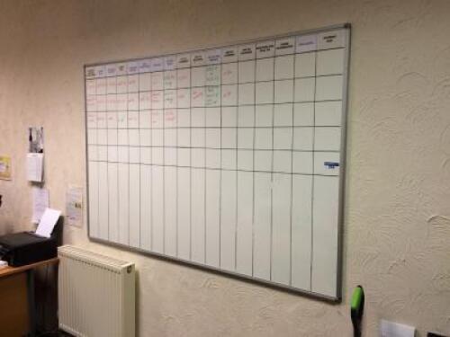 Wall Mounted Wipe Board; 1800mm wide x 1200mm high