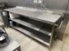 Stainless Steel Three Tier Preparation Table; Dimensions: 2150mm (L) x 650mm (W) x 900mm (H) (Please Note: Located at 1 Old Market) - 2