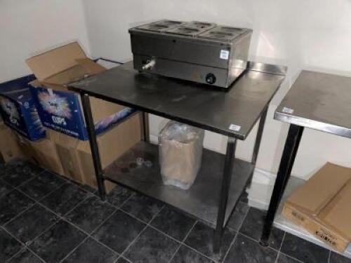 Stainless Steel Preparation Table; Dimensions: 950mm (L) x 760mm (D) x 850mm (H) (Please Note: Located at 1 Old Market)