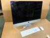 APPLE IMAC; Model: A1419; Serial Number: CO2K051JDNCW. EMC: 2546; 1TB Hardrive with APPLE Keyboard Model A1843 EMC 3138 and APPLE Mouse Model A1657 EMC2923; Note: Small Chip on Edge of Screen