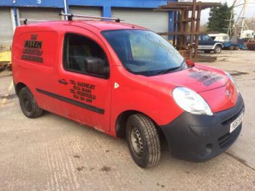 RENAULT Kangoo ML19 Freeway DCI Panel Van; VRM: YG61SSU; Date of Registration: 30 September 2011; MOT: 4 October 2018; Odometer: 160,221