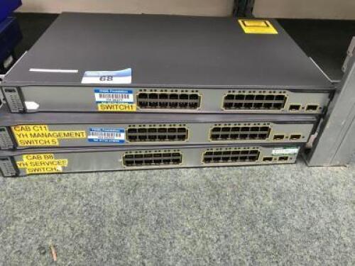 3 x CATALYST 3750 Series 24 Port Switch