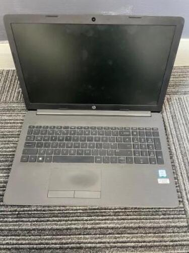 HEWLETT-PACKARD 250 G7 Notebook PC Laptop Computer with Charger; Specification: GenuineIntel, Intel(R) Core(TM) i5-8265U CPU @ 1.60GHz, Cores: 4, Stepping: 11, Nominal speed: 1600MHz, Max speed: N/A, External Clock: 100 MHz; RAM: 8GB; Hard Drive: 256GB N