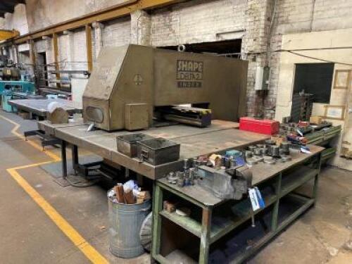 SHARPE DELTA2 INDEX 20 Station 20 TON CNC Punch Press; Punching Area: 1025mm x 1025mm; Axis Travel: 1025mm x 1025mm with Delta 20 CNC Control Unit; Serial Number: 45023; Machine Weigth: 9.5 Ton