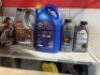 Various Lubricants and 3 Tier Rack to Include Ant-Freeze; TOROTEC 5W-30 DX Engine Oil; DUCKHAMS 5W-20 FJL Fully Synthetic Engine Oil; MOBIL 75W-80 Transmission; Coolants; TRIPLE QZ Hydraulic Steering Fluid; Various Aerosols to include Carbon Cleaner and D - 4