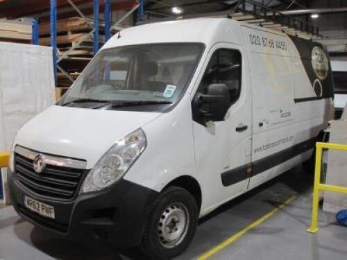 VAUXHALL Movano 2.3 CDTI H2 125PS Panel Van; VRM: WR62PWF; Odometer Reading: 91,504; Date of Registration: January 2013; MOT: 29 January 2019