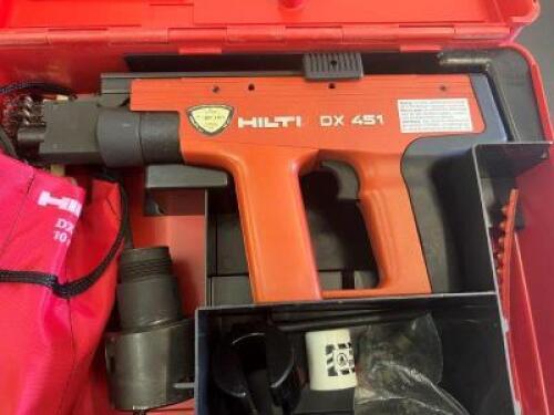 HILTI DX451 Nail Gun, Case and Accessories