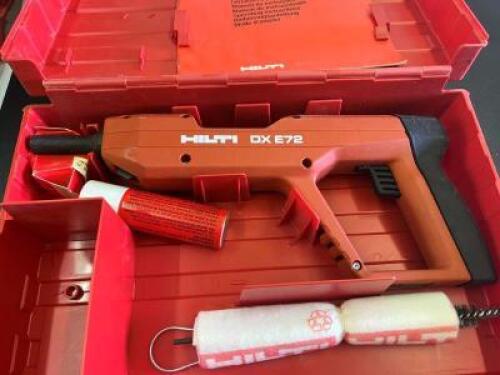 HILTI DX E72 Powder Operated Nail Gun and Case