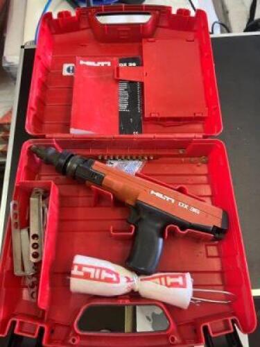 HILTI DX36 Powder Actuated Nail Gun and Case