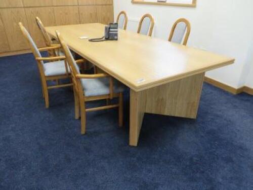 3m x 1.5m (approx) Boardroom Table c/w Communications Connectivity