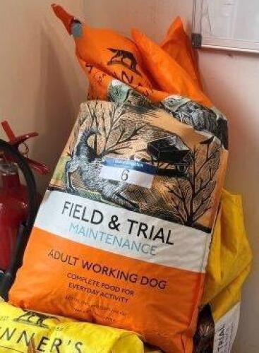 3 x 15kgs Various Bags of SKINNER'S Field & Trial Dog Food comprising: 1 x Adult Maintenance Dog Food for Adult Working Dog, Best Before: Sept 2024; 1 x Adult Chicken & Rice Dog Food for Adult Working Dog, Best Before: Sept 2024; & 1 x Puppy Chicken Dog F