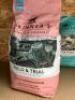 9 x 2.5kgs Bags of SKINNER'S Field & Trial Dog Food comprising: 1 x Light & Senior Working Dog, Best Before: June 2024; 1 x Chicken & Rice Adult Working Dog, Best Before: Aug 2024; 2 x Grain Free Recipe Chicken & Sweet Potato, Best Before: Aug 2023; 2 x P - 5