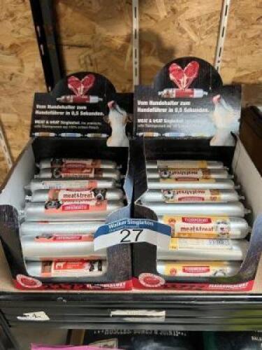 60 x FLEISCHESLUST 80grs Meat & Treat comprising 30 x Training Sausage Rich in Poultry, Best Before: Feb 2025; & 30 x Training Sausage Rich in Buffalo, Best Before: Nov 2024