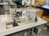 JUKI Model LH-3178 Twin Needle Industrial Lockstitch Sewing Machine; Foot Operated Pedals on Mobile Frame; Serial Number: LH0AB04453; Table Size: 10600mm (L) x 600mm (W) includes Operators Chair