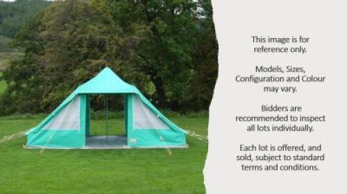 1 x TROOP TENT; Size 4.40m x 3.0m; SIG (Sewn In Groundsheet); Colour Green; New and Unused; Model: TT SIG; Accessories: Poles: Yes; Pegs: No ; Colour: Green; Advised RRP: £800; Location: Warehouse/ Pallet 1; Division: Group/Scout