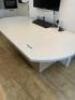 White Marble Worktop on Brown Ash effect unit (1800mm x 900mm) (Excludes Monitor) - 2