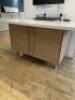 White Marble Worktop on Brown Ash effect unit (1800mm x 900mm) (Excludes Monitor) - 3