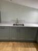 Fitted 12 Piece U-Shaped Kitchen Display in Green with White Marble Worktop with Grey Veining (3800mm x 2900mm x 3200mm), Integrated Pull Out Twin Bins, Double Corner Pull Out Shelving, Double Corner Rotating Pull Out Shelving & FRANKE 1½ Bowl Stainless S - 5