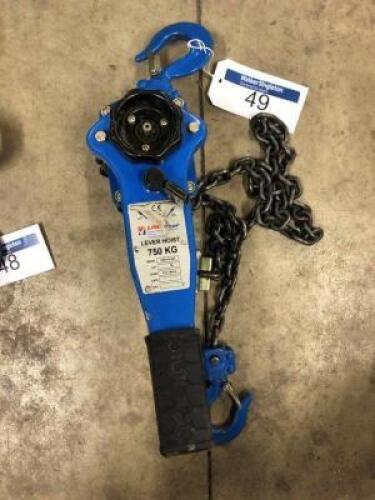 LIFTINGEAR 750kg Chain Lever Hoist Model:HSH-A 623 Lift: 1.5m Serial:T18060594 Year: 2018