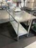 3 x Stainless Steel Prep Tables; 2 x 1200mm (L) x 600mm (W); 1 x VOILAMART Stainless Prep Table 1400mm (L) x 600mm (W) - 2