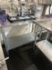 3 x Stainless Steel Prep Tables; 2 x 1200mm (L) x 600mm (W); 1 x VOILAMART Stainless Prep Table 1400mm (L) x 600mm (W) - 3