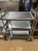 3 x 3 Tier Mobile Trolleys; 1 x 1100mm (L) x 540mm (D) x 900mm (H); 1 x 850mm (L) x 540mm (D) x 900mm (H); 1 x 750mm (L) x 540mm (D) x 900mm (H) - 3