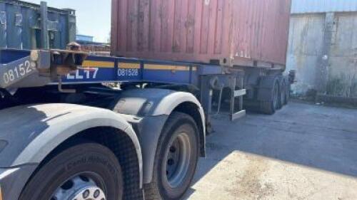 DENNISON Tri-Axle Sliding Skeletal Trailer; 39,000Kg Max Weight; 12,271mm (L) x 2,250mm (W); Reg/Indent. Mark (LL17) 'C' Number C407396; Year 2015; Serial Number SGKEF25SKFL046728