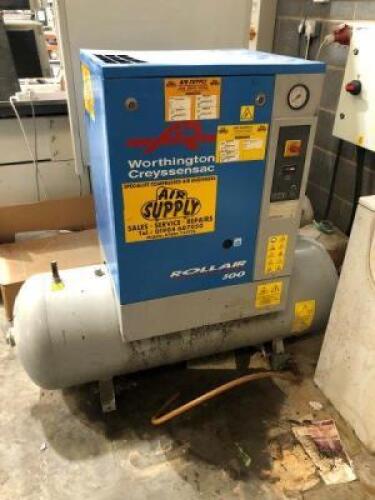 WORTHINGTON CREYSSENSAC RollAir 500 Compressor with Integral 200L Air Receiver; 24898 Hrs