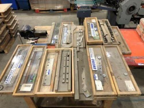 18 x Various Sized Guillotine Blades and Bottom Side Bars