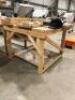 2 x Timber Production Tables; 1 x 48'' x 46' x 36'' (H) includes 6'' Draper Vice; 1 x 32'' x 42'' x 33'' (H) - 2