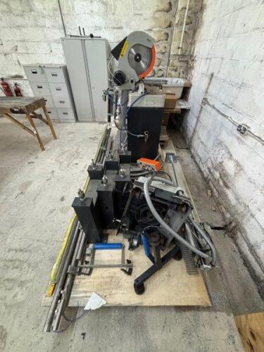 ELUMATEC Double Head Aluminium Profile Mitre Saw; Cutting Length: 3000mm (L); Year: 1998; Note: Model Unknown; Saw Decommissioned and Stored to Pallet Pending Installation (Prior to Insolvency)