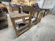 Timber Workbench; Dimensions: 2440mm (L) x 600mm (W) x 870mm (H); Mobile and 2 Timber Support Tables to include Small Quantity of Consumables - 3