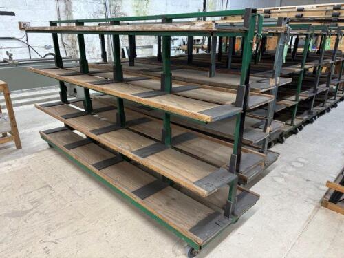 3 x 4 Tier Double Sided Mobile Profile Work in Progress Racks; Dimensions: 2440mm (L) x 650mm (D) x 1400mm (H)