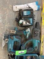 MAKITA Cordless and Wired Power Tools to include Multitool DTM51; Reciprocating Saw DJR186; Cordless Jigsaw DJC180 (Body Only); Impact Driver DTD156 (Body Only); Cordless SDS Drill DHR202 (Body Only) and Charger - 2