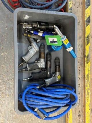 Various Pneumatic Tools to include Rivet Gun, Pistol Drills, Air Gun, Pad Saw and Air Hose