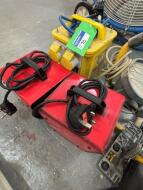 Various Site Tools to include 2 DEWALT DWE576 190mm Rip Saws; 2 x 2000w Heaters (240v); RED EYE 3.3Kva Transformer (2 x 16amp 100v Outlet) and 110v Site Light - 4