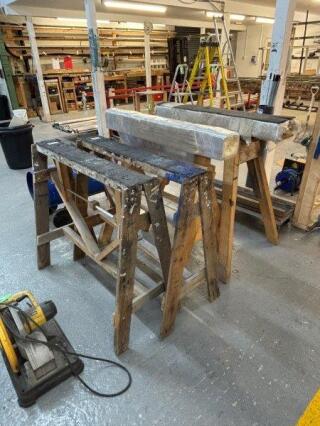 4 Various Timber Tressel's; Approximate Dimensions: 1100mm (W) x 1000mm (H)