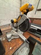 Remaining Loose and Removable decommissioned equipment to include DEWALT Chop Saw; 2 TREND Router Tables; 2 Table Saws; Mig Welder and Various Machine Parts - Note: Condition Unknown - 7