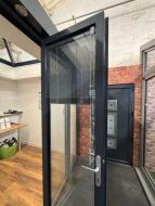 3 Panel Bi-Fold Door Set with Opening Leaf (Includes Internal Blind to Opening Leaf Only); Ex-Display; Dark Grey/Dark Grey; 2100mm (W) x 2300mm (H) Buyer to Satisfy Sizes - 2