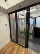 3 Panel Bi-Fold Door Set with Opening Leaf (Includes Internal Blind to Opening Leaf Only); Ex-Display; Dark Grey/Dark Grey; 2100mm (W) x 2300mm (H) Buyer to Satisfy Sizes - 4