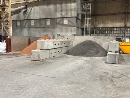 2 x Aggregate Storage Bays Comprising of 5 x Various Reinforced Concrete Panels and 26 x Concrete Interlocking Blocks