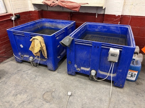 2 x Temperature Controlled Concrete Curing Baths With ASCON TECHNOLOGIC TLZ 11X Temperature Control Units