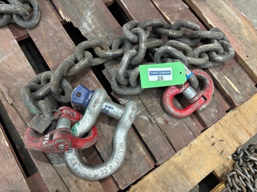 1 x 1 Leg 12 Tonne D-Pivot and D-Shackle 1800mm (L) Chain Set (URN 6)