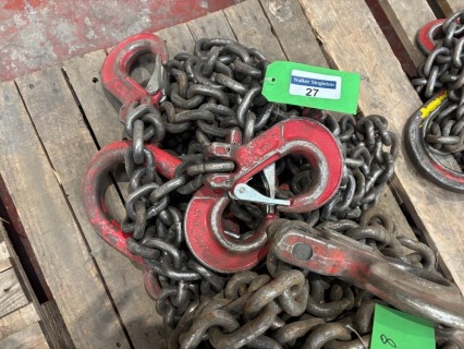 1 x 4 Leg 11.2 Tonne Ring and Self Locking Hook 3000mm (L) Chain Set with Shorteners (URN 7)