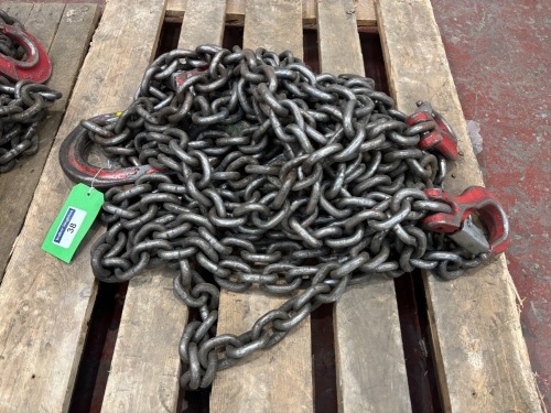 1 x 4 Leg 11.2 Tonne Ring and Self Locking Hook 3600mm (L) Chain Set with Shorteners (URN 18)