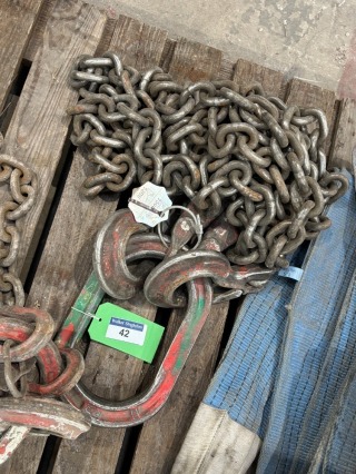 1 x 2 Leg 7 Tonne Ring and Safety Latch Hook 4000mm (L) Chain Set with Shorteners (URN 22)