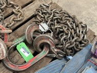 1 x 2 Leg 7 Tonne Ring and Safety Latch Hook 4000mm (L) Chain Set with Shorteners (URN 22) - 4