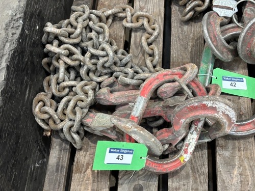 1 x 2 Leg 7.5 Tonne Ring and Safety Latch Hook 2400mm (L) Chain Set with Shorteners (URN 23)